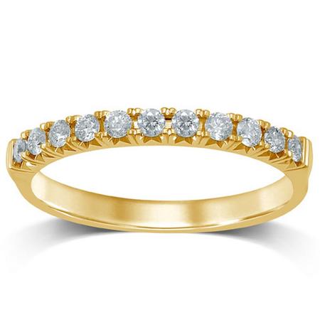 10K 0.25CTW Diamond Band- 11 Stone