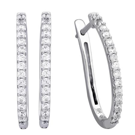 0.50CTW Elongated Diamond Hoops