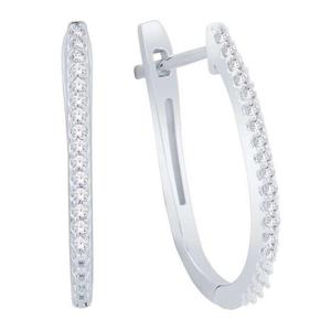 0.12CTW Elongated Diamond Hoops