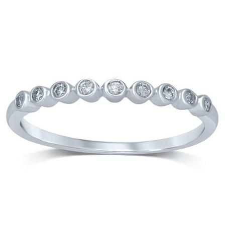 Bezel Set Diamond Stackable Band