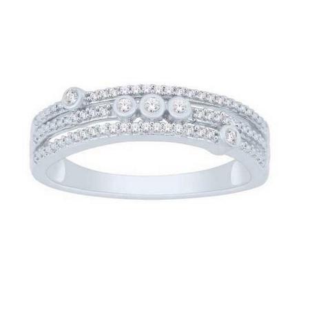 Three Row Diamond Fashion Ring 