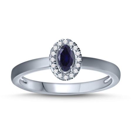 Sapphire and Diamond Halo- Oval 
