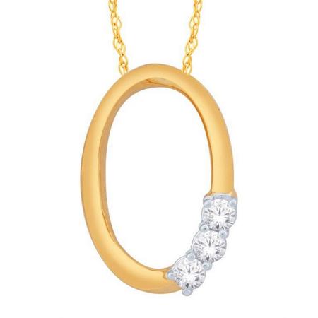 Three Stone Diamond Pendant- Oval