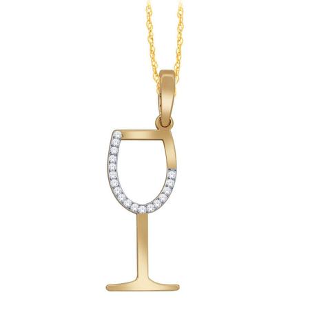 Diamond Wine Glass Pendant 