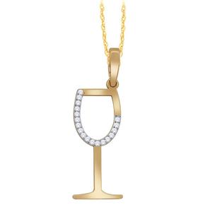 Diamond Wine Glass Pendant 