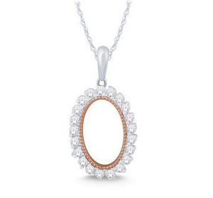 Oval Shaped Diamond Frame Pendant 