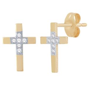 Diamond Cross Earrings 