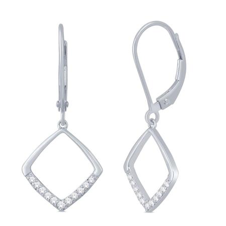 Cushion Shaped Diamond Dangle Earrings