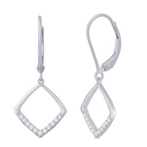 Cushion Shaped Diamond Dangle Earrings