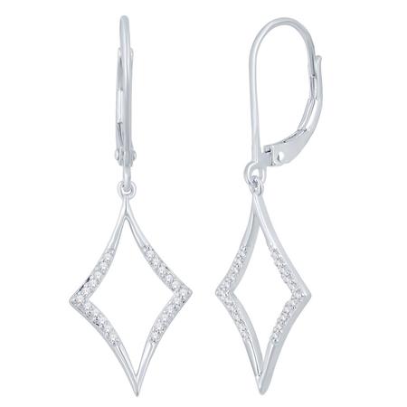 Kite Shaped Diamond Dangle Earrings 