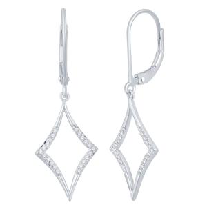 Kite Shaped Diamond Dangle Earrings 