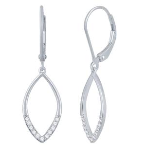 Marquise Shaped Diamond Dangle Earrings 