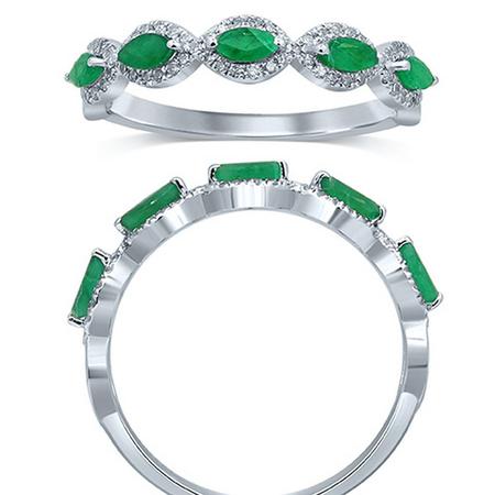 Emerald and Diamond Fashion Ring 