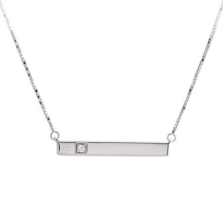 Single Diamond Bar Pendant 