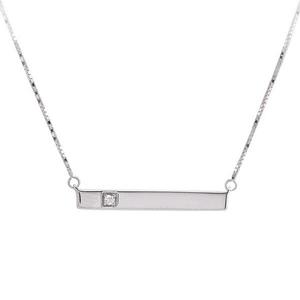 Single Diamond Bar Pendant 