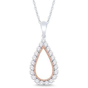 Pear Shaped Diamond Frame Pendant 