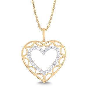 Heart Shaped Negative Space Diamond Pendant 