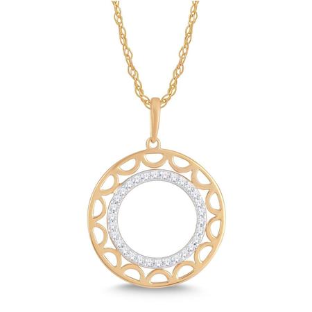 Round Shaped Negative Space Diamond Pendant 