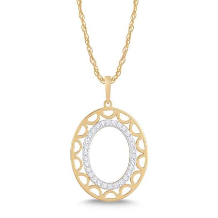 Oval Shaped Negative Space Diamond Pendant 