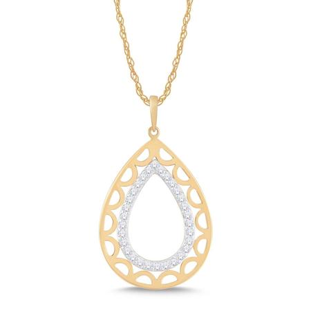 Pear Shaped Negative Space Diamond Pendant 