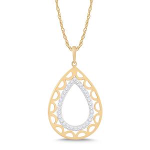 Pear Shaped Negative Space Diamond Pendant 