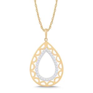 Pear Shaped Negative Space Diamond Pendant 