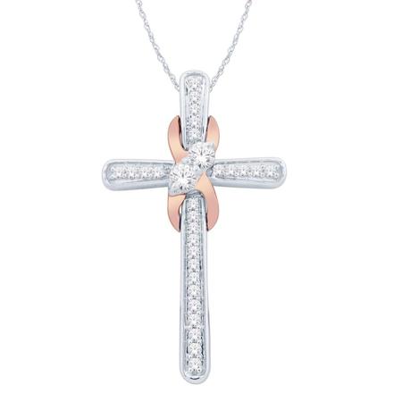 Infinity Cross Two Tone Pendant 