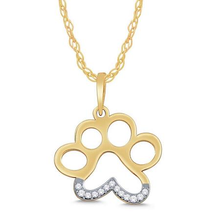 Negative Space Paw Print Pendant 