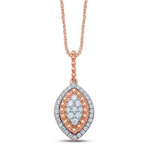 Marquise Shaped Diamond Pendant 