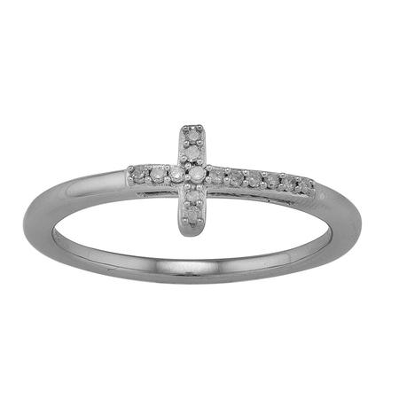 Sideways Diamond Cross Ring
