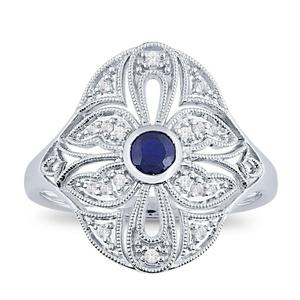 Vintage Style Bezel Sapphire Ring 