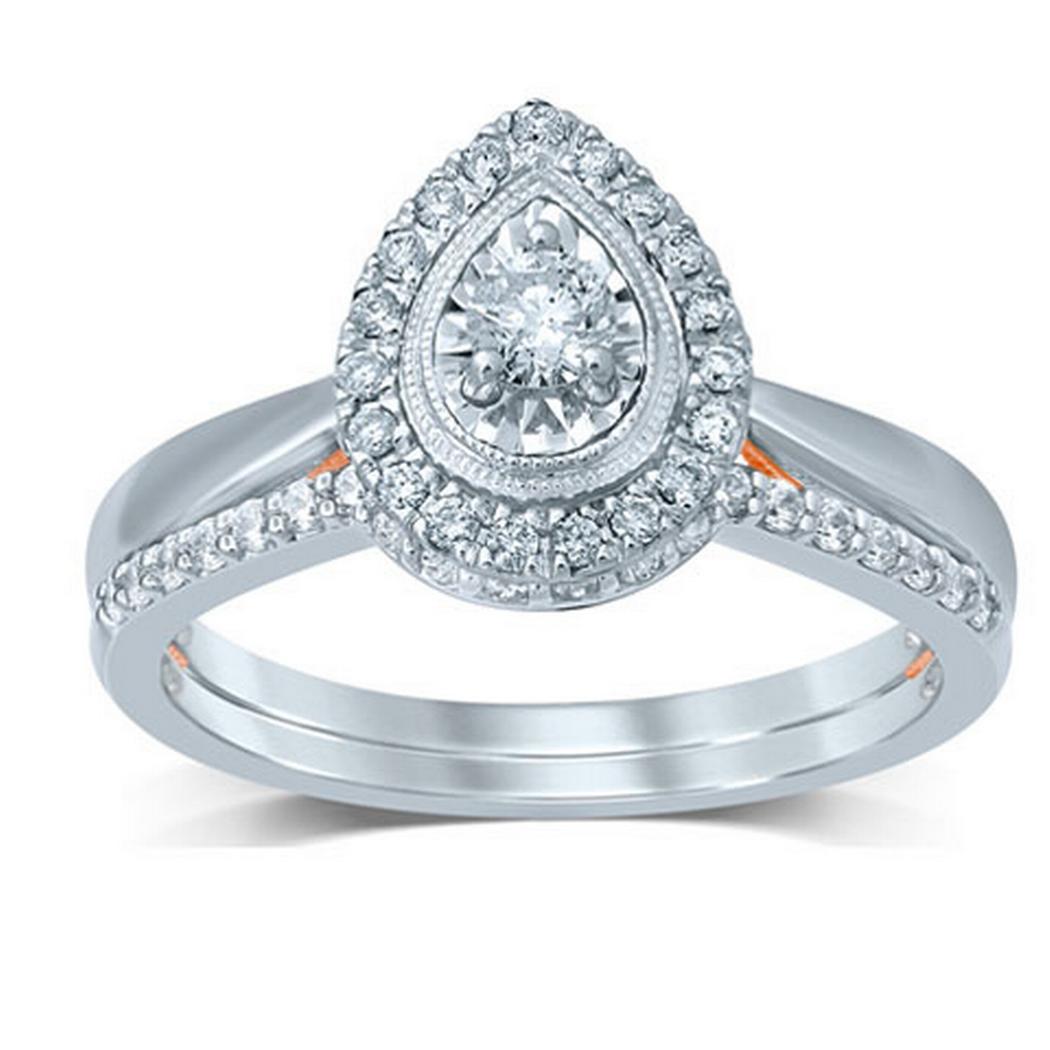 Pear Shaped Diamond Bridal Set Oakmont Jewelry