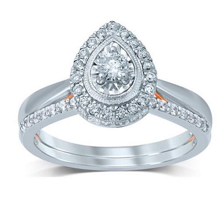 Pear Shaped Diamond Bridal Set 