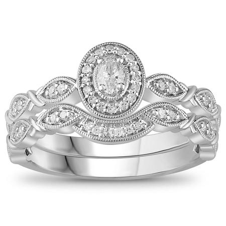 Vintage Style Oval Bridal Set