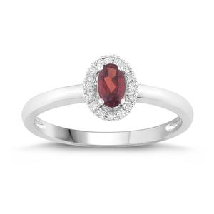 Oval Shaped Birthstone Ring- Garnet 