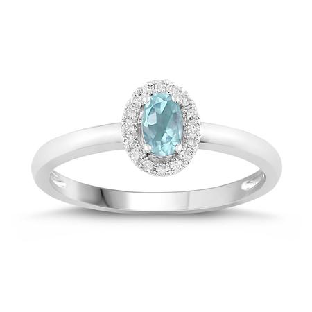 Oval Shaped Birthstone Ring- Aquamarine