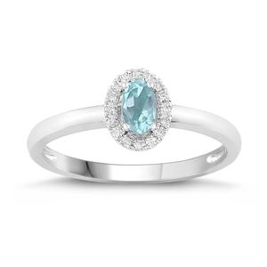 Oval Shaped Birthstone Ring- Aquamarine