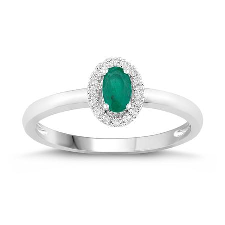 Oval Shaped Birthstone Ring- Emerald