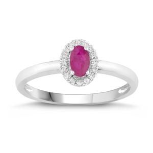 Oval Shaped Birthstone Ring- Ruby