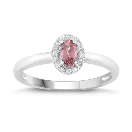 Oval Shaped Birthstone Ring- Pink Tourmaline 