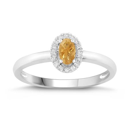 Oval Shaped Birthstone Ring- Citrine 