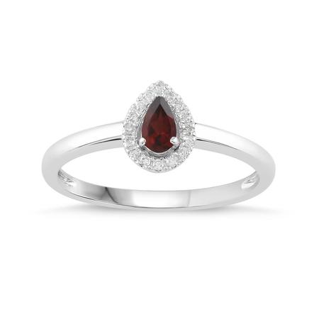 Pear Shaped Birthstone Ring- Garnet 