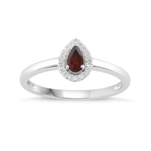 Pear Shaped Birthstone Ring- Garnet 