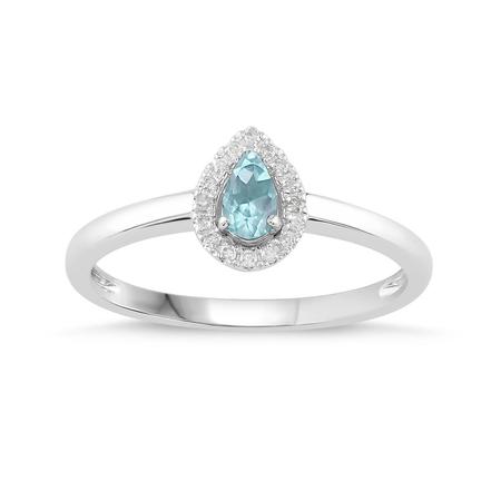 Pear Shaped Birthstone Ring- Aquamarine