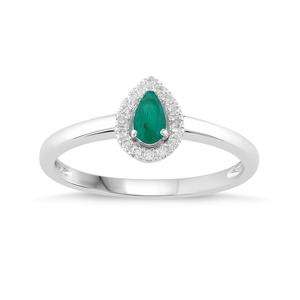 Pear Shaped Birthstone Ring- Emerald