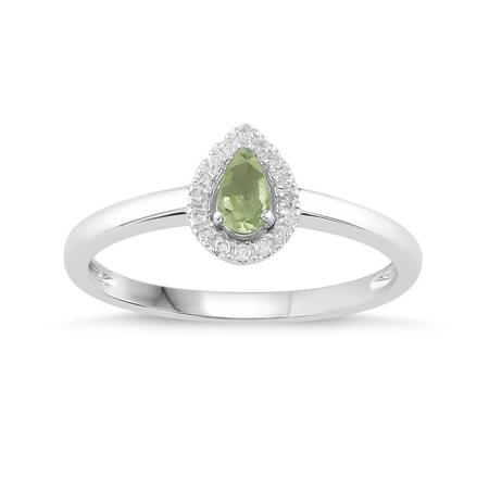 Pear Shaped Birthstone Ring- Peridot