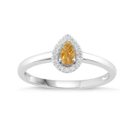 Pear Shaped Birthstone Ring- Citrine